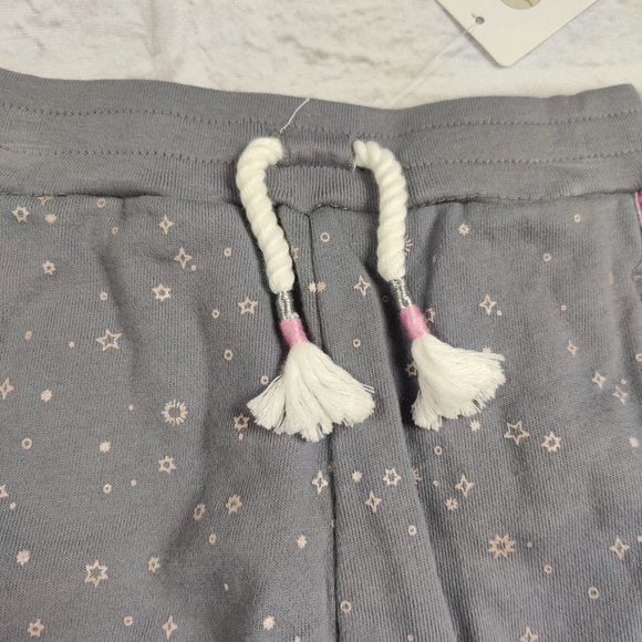 Peek grey pink velour side stripe jogger sweatpants star accents toddler sz 2T - Picture 5 of 5